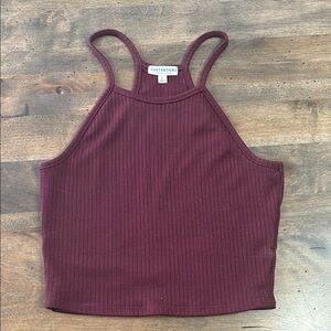 Earthbound Maroon Ribbed Tank Top